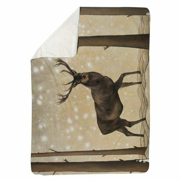 Begin Home Decor 60 x 80 in. Roe Deer In A Winter Landscape-Sherpa Fleece Blanket 5545-6080-AN285